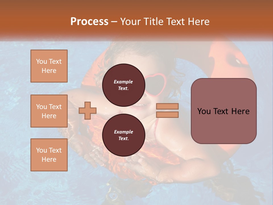 A Little Girl In A Pool With A Life Preserver PowerPoint Template