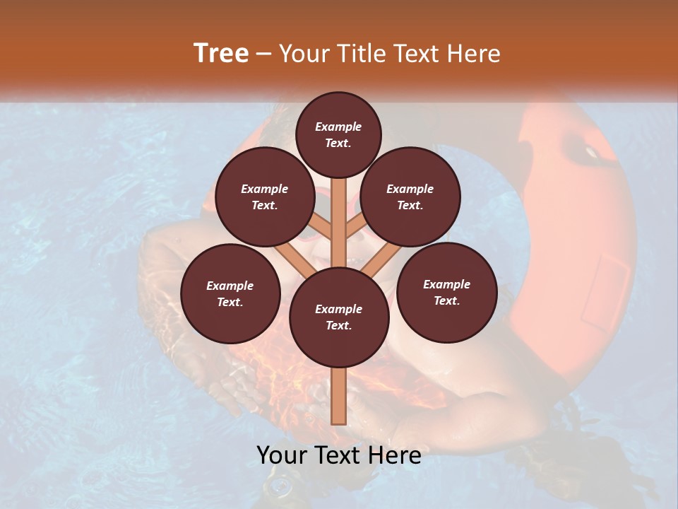 A Little Girl In A Pool With A Life Preserver PowerPoint Template