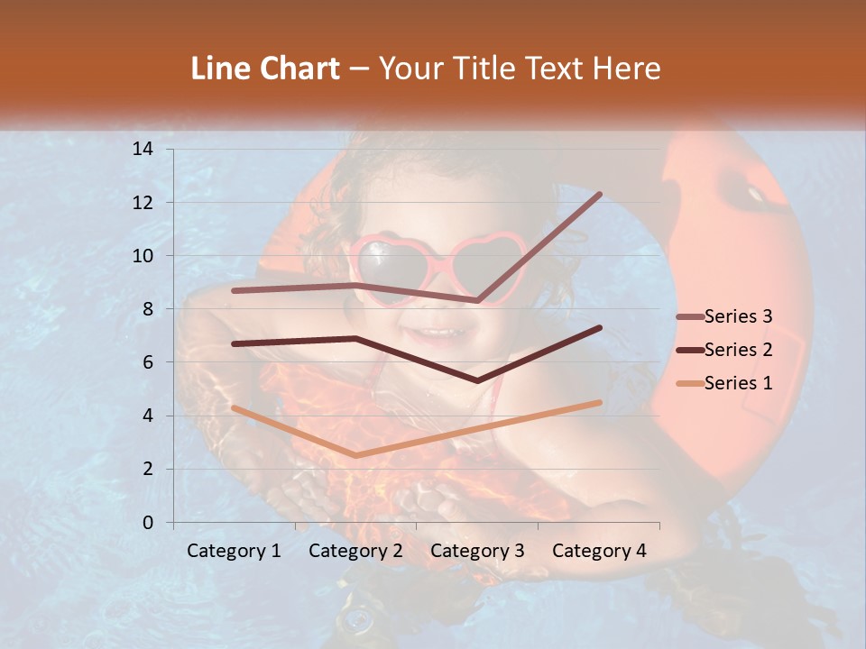 A Little Girl In A Pool With A Life Preserver PowerPoint Template