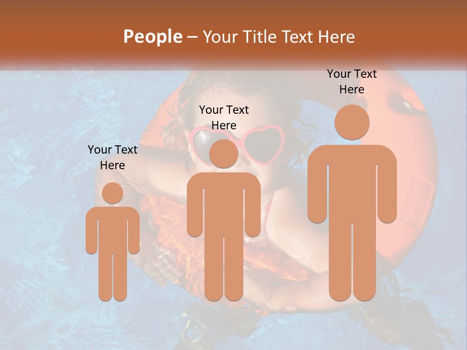 A Little Girl In A Pool With A Life Preserver PowerPoint Template