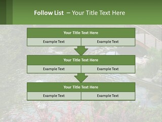 A Bridge Over A Small Pond In A Garden PowerPoint Template