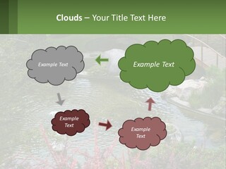 A Bridge Over A Small Pond In A Garden PowerPoint Template