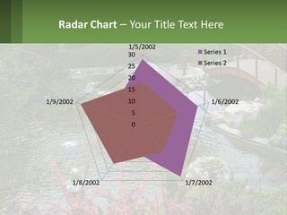 A Bridge Over A Small Pond In A Garden PowerPoint Template