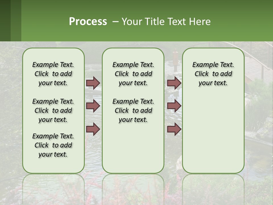A Bridge Over A Small Pond In A Garden PowerPoint Template
