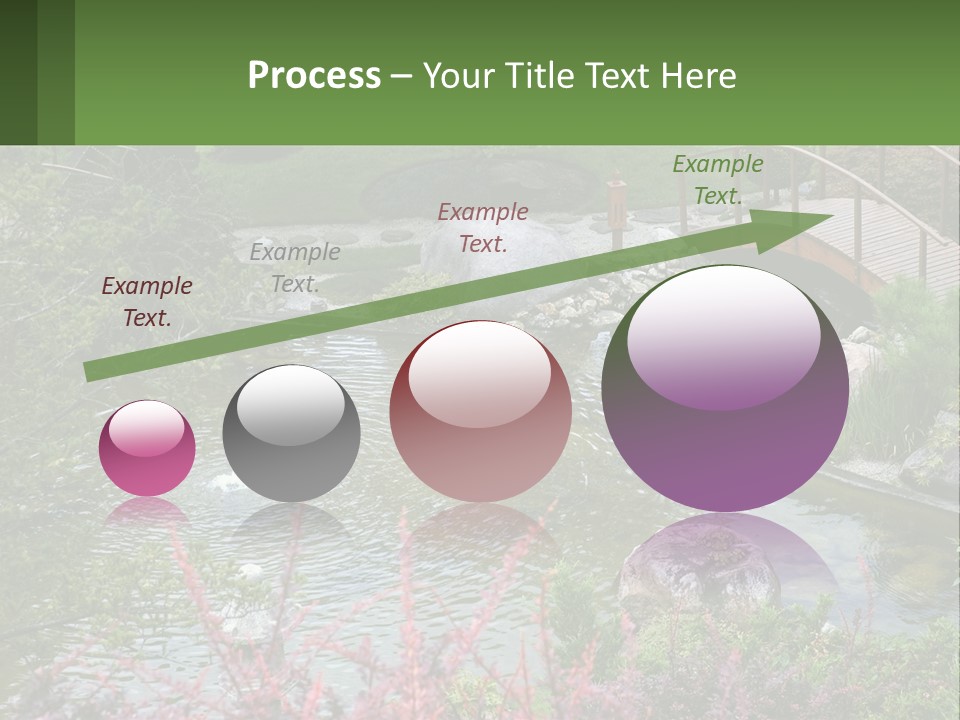 A Bridge Over A Small Pond In A Garden PowerPoint Template