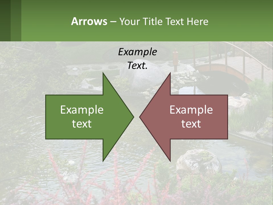 A Bridge Over A Small Pond In A Garden PowerPoint Template