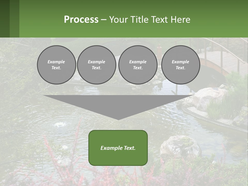 A Bridge Over A Small Pond In A Garden PowerPoint Template