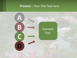 A Bridge Over A Small Pond In A Garden PowerPoint Template