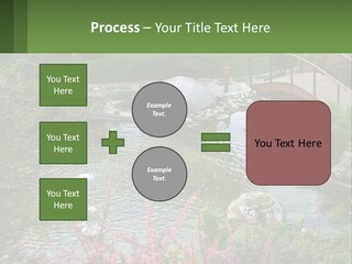 A Bridge Over A Small Pond In A Garden PowerPoint Template