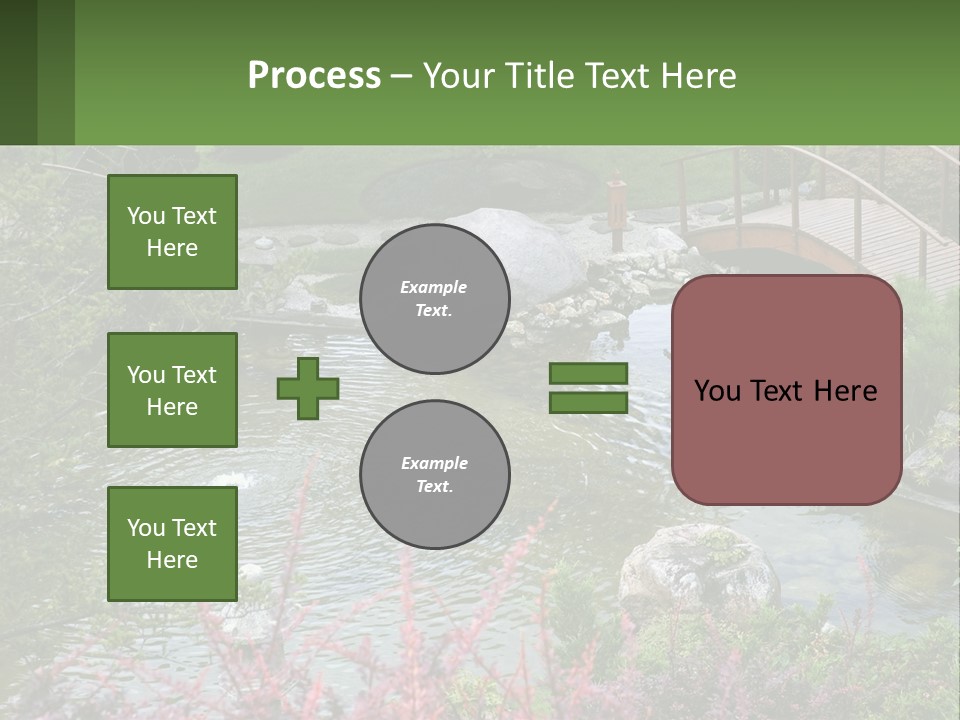 A Bridge Over A Small Pond In A Garden PowerPoint Template