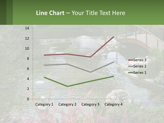 A Bridge Over A Small Pond In A Garden PowerPoint Template