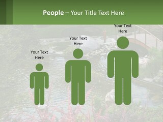 A Bridge Over A Small Pond In A Garden PowerPoint Template