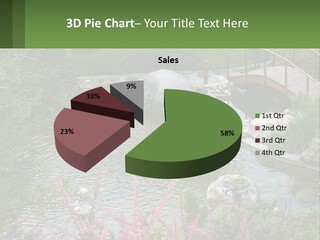 A Bridge Over A Small Pond In A Garden PowerPoint Template