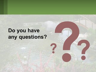 A Bridge Over A Small Pond In A Garden PowerPoint Template