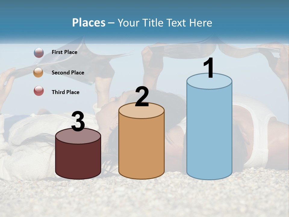 A Man And Woman Laying On The Beach Reading Books PowerPoint Template