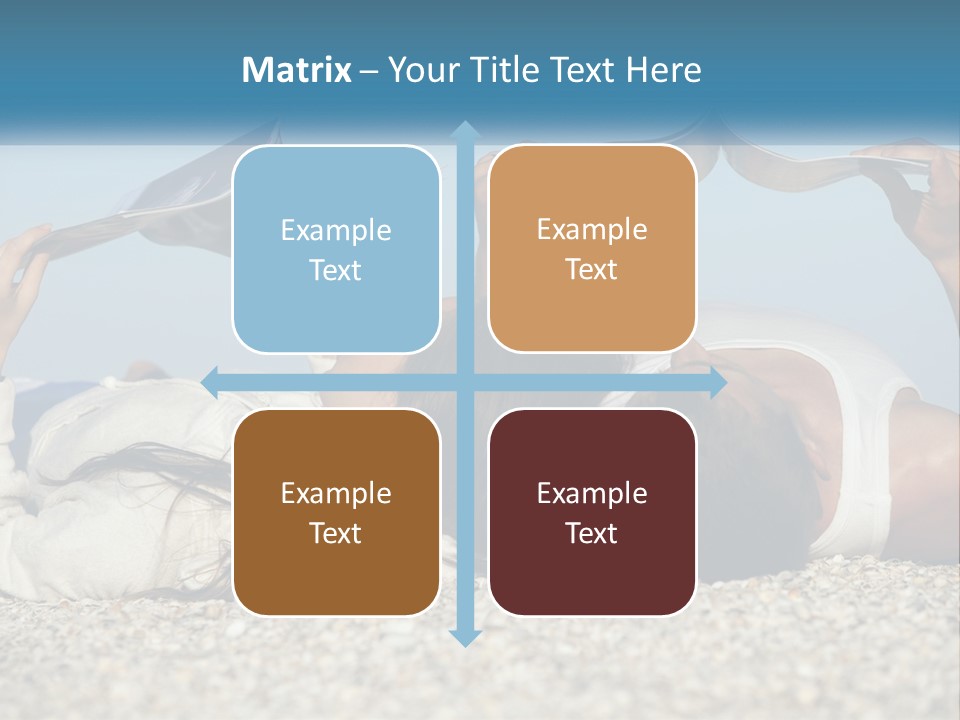 A Man And Woman Laying On The Beach Reading Books PowerPoint Template