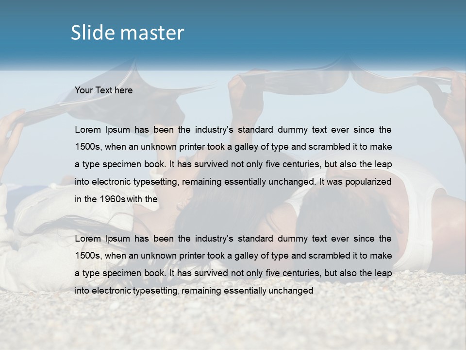 A Man And Woman Laying On The Beach Reading Books PowerPoint Template