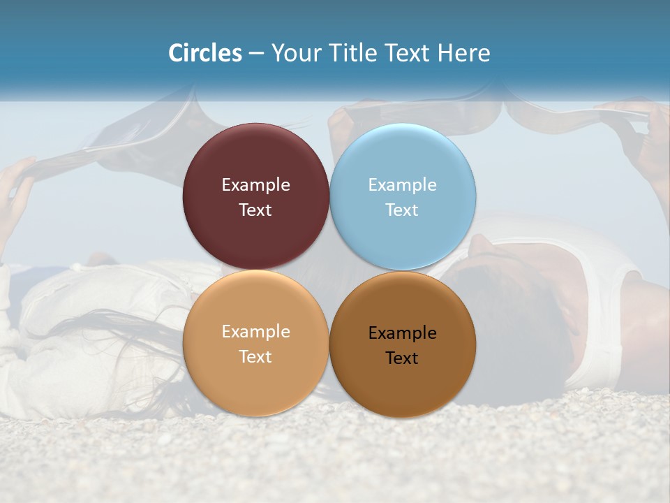 A Man And Woman Laying On The Beach Reading Books PowerPoint Template