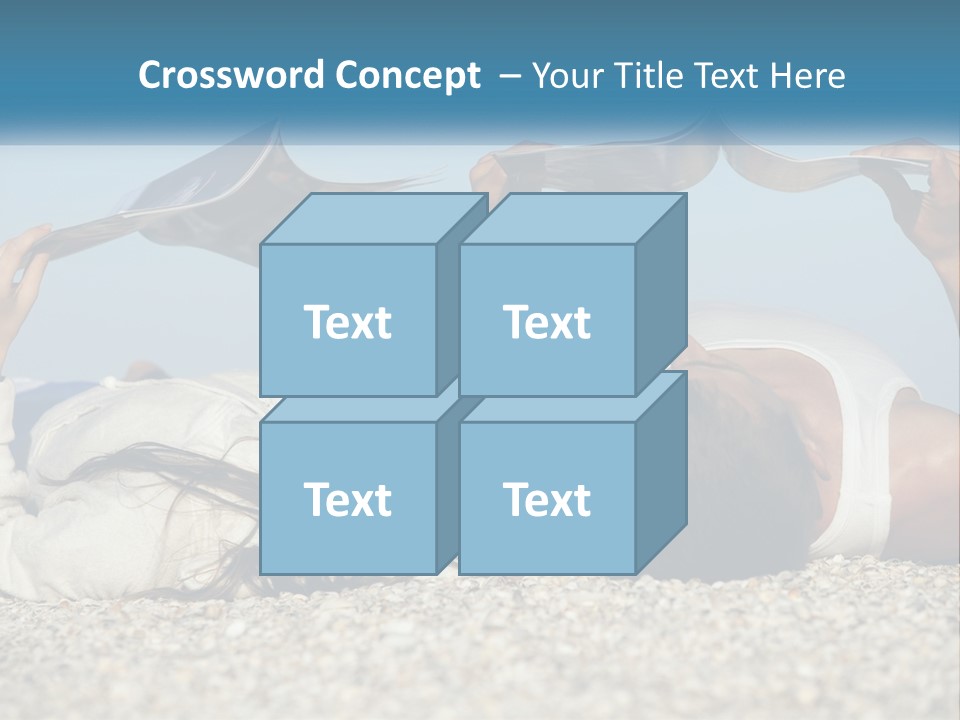 A Man And Woman Laying On The Beach Reading Books PowerPoint Template