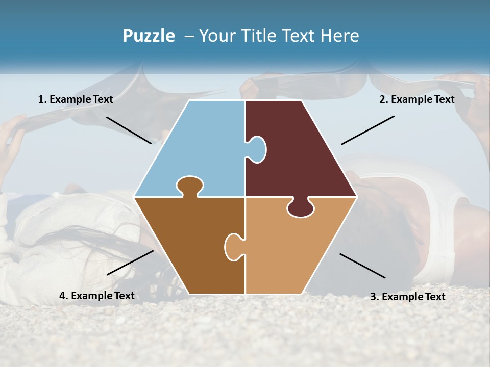 A Man And Woman Laying On The Beach Reading Books PowerPoint Template