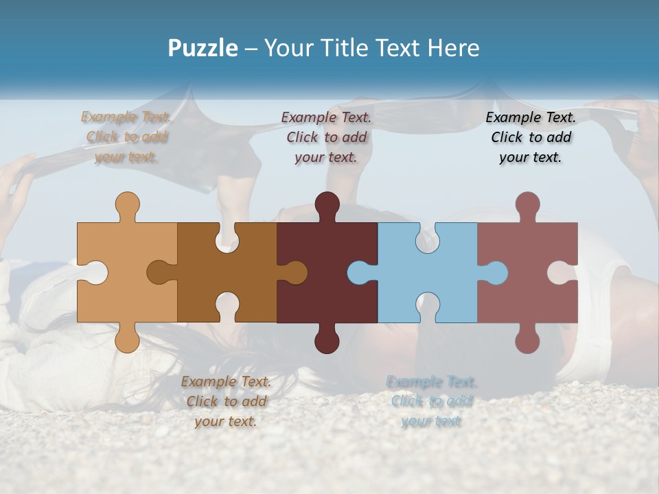 A Man And Woman Laying On The Beach Reading Books PowerPoint Template