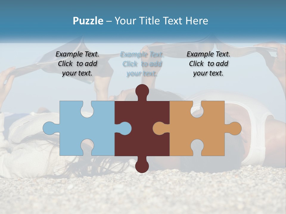 A Man And Woman Laying On The Beach Reading Books PowerPoint Template