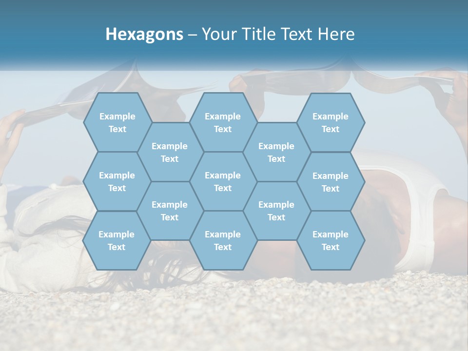 A Man And Woman Laying On The Beach Reading Books PowerPoint Template