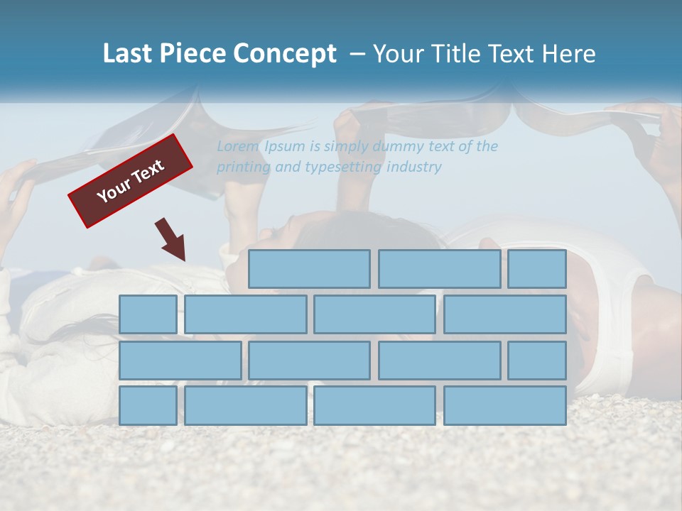 A Man And Woman Laying On The Beach Reading Books PowerPoint Template