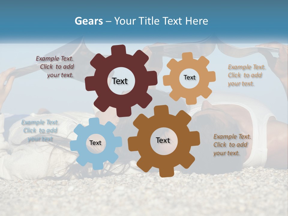 A Man And Woman Laying On The Beach Reading Books PowerPoint Template