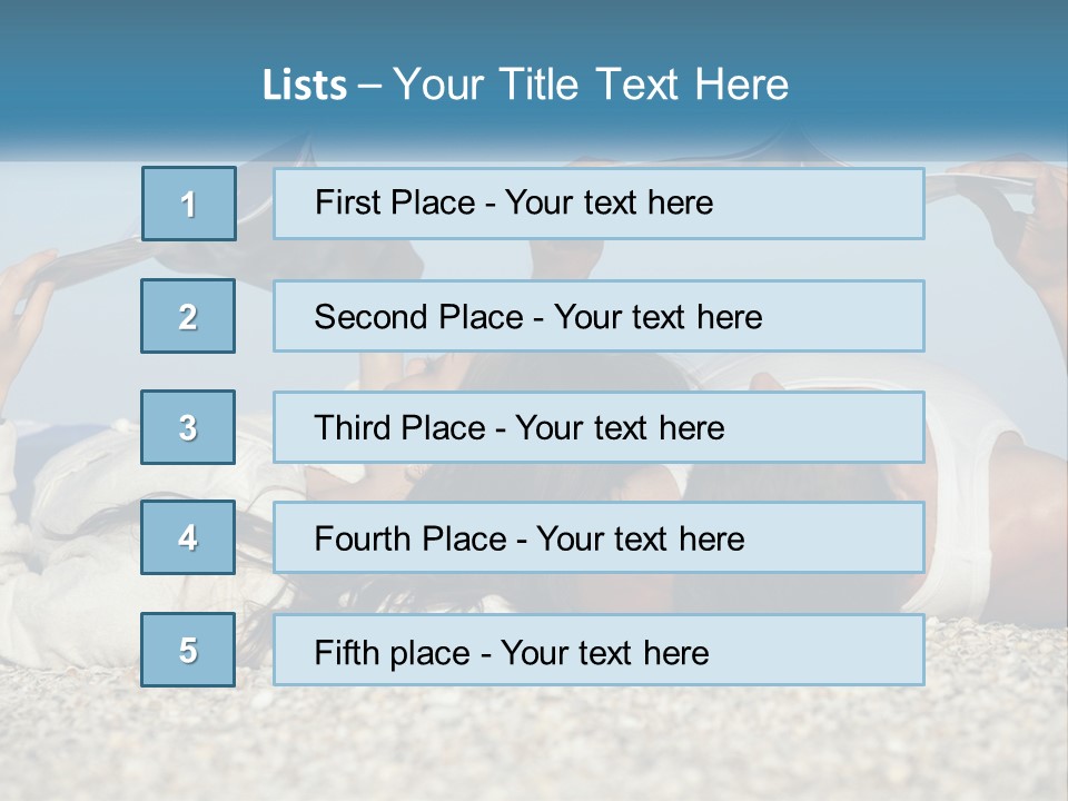 A Man And Woman Laying On The Beach Reading Books PowerPoint Template