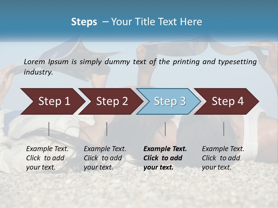 A Man And Woman Laying On The Beach Reading Books PowerPoint Template