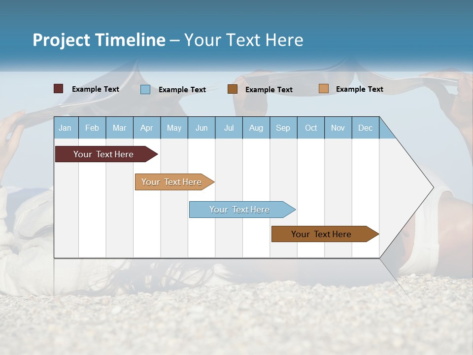 A Man And Woman Laying On The Beach Reading Books PowerPoint Template