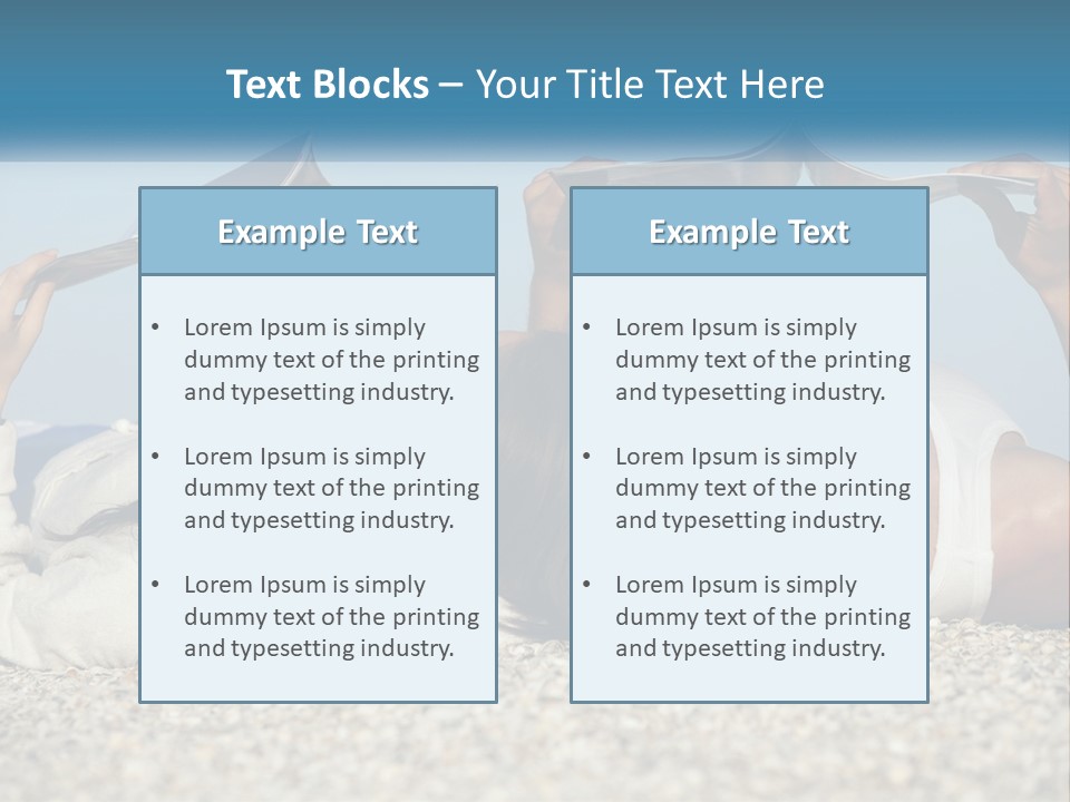 A Man And Woman Laying On The Beach Reading Books PowerPoint Template