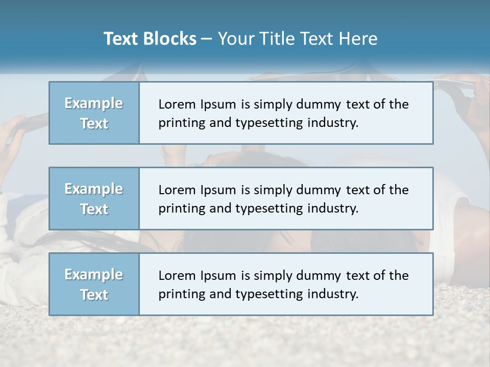 A Man And Woman Laying On The Beach Reading Books PowerPoint Template