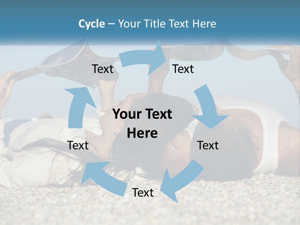 A Man And Woman Laying On The Beach Reading Books PowerPoint Template