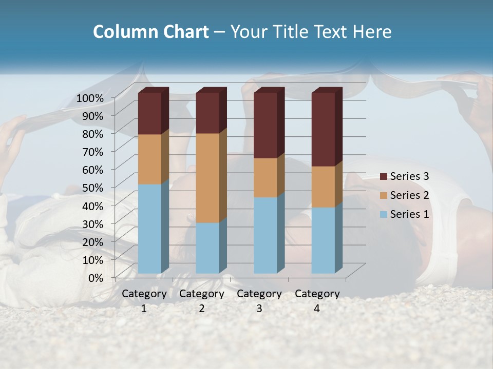 A Man And Woman Laying On The Beach Reading Books PowerPoint Template