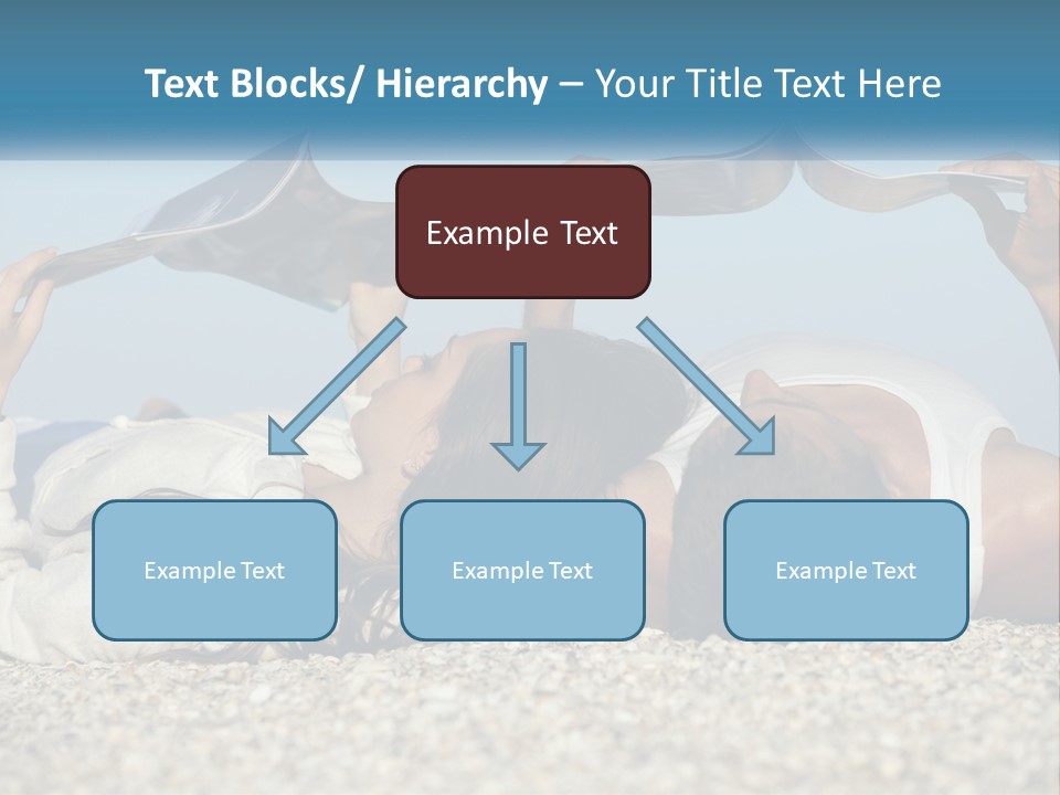 A Man And Woman Laying On The Beach Reading Books PowerPoint Template