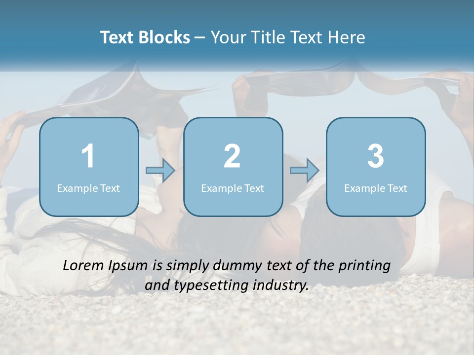 A Man And Woman Laying On The Beach Reading Books PowerPoint Template