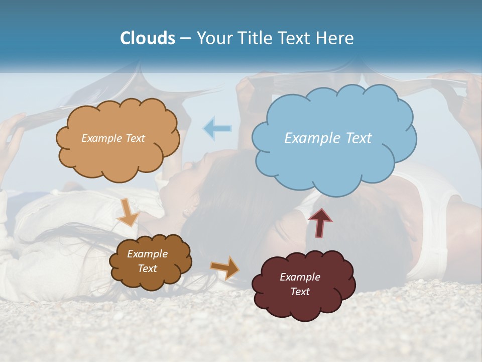 A Man And Woman Laying On The Beach Reading Books PowerPoint Template