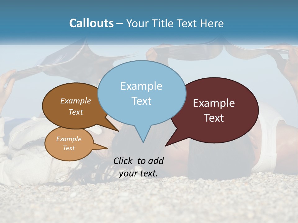 A Man And Woman Laying On The Beach Reading Books PowerPoint Template