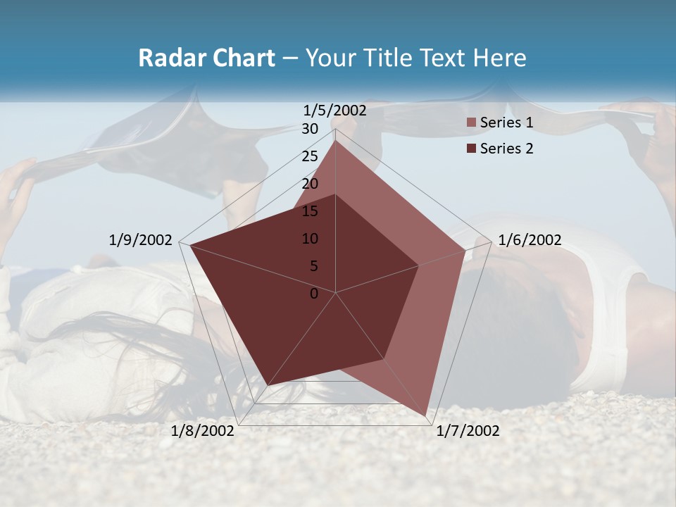 A Man And Woman Laying On The Beach Reading Books PowerPoint Template