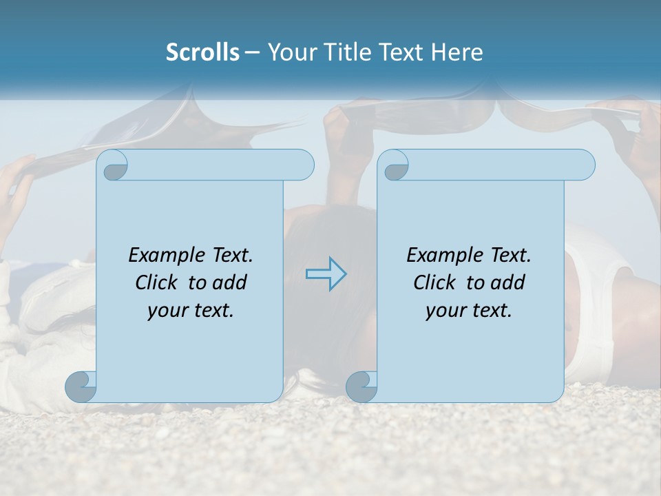 A Man And Woman Laying On The Beach Reading Books PowerPoint Template