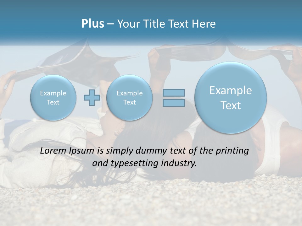 A Man And Woman Laying On The Beach Reading Books PowerPoint Template