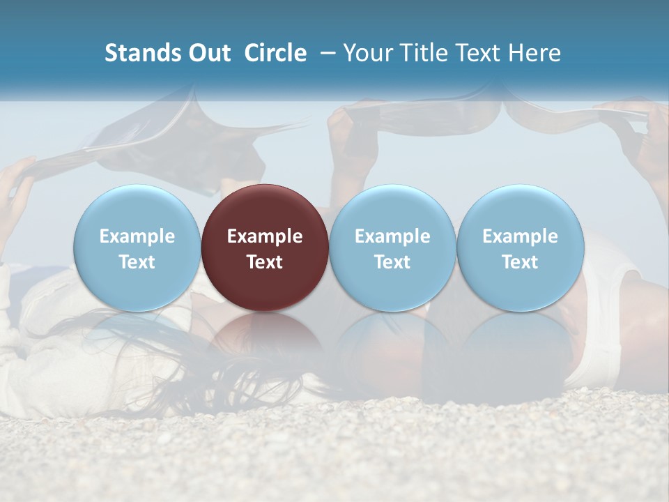 A Man And Woman Laying On The Beach Reading Books PowerPoint Template