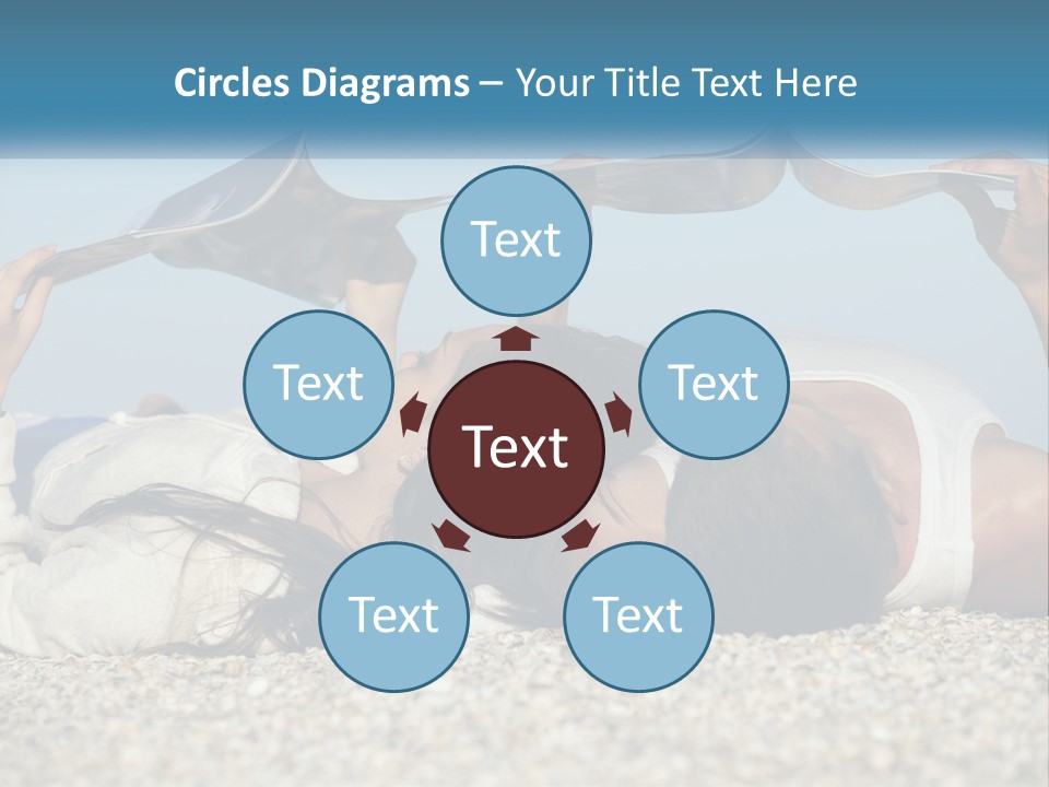 A Man And Woman Laying On The Beach Reading Books PowerPoint Template