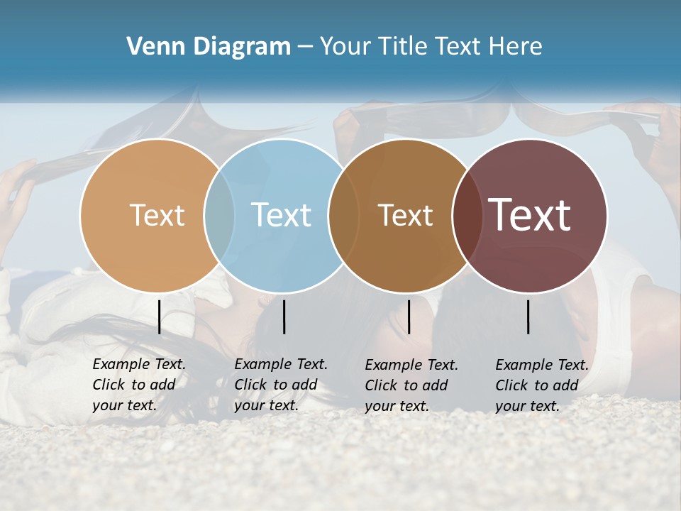 A Man And Woman Laying On The Beach Reading Books PowerPoint Template