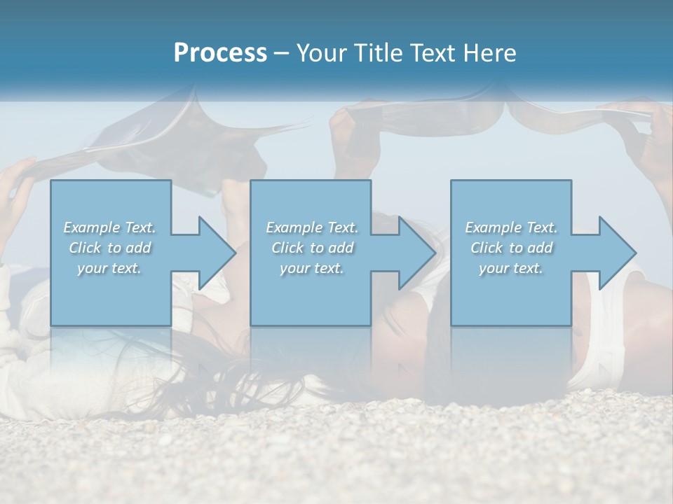 A Man And Woman Laying On The Beach Reading Books PowerPoint Template