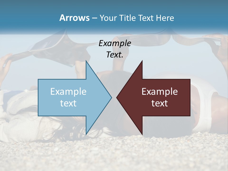 A Man And Woman Laying On The Beach Reading Books PowerPoint Template