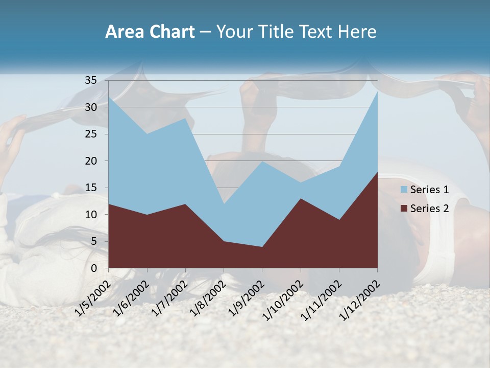 A Man And Woman Laying On The Beach Reading Books PowerPoint Template