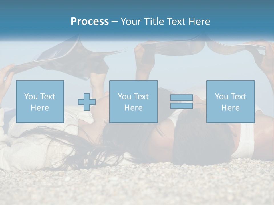 A Man And Woman Laying On The Beach Reading Books PowerPoint Template